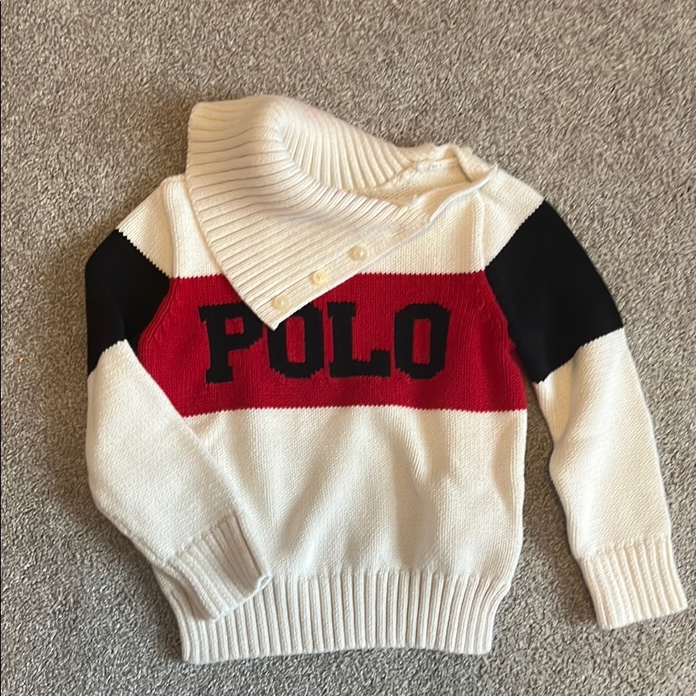 Polo White and Red Sweater